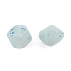 Light Blue Marbled Stone Style Opaque Acrylic Beads, Nuggets, Light Blue, 18~19x16.5~17x15.5~16mm, Hole: 1.8mm