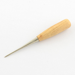 BurlyWood Stainless Steel Bead Awls, with Wood Handle, BurlyWood, 120x16mm, Pin: 0.55~9.2mm