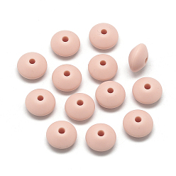 Dark Salmon Food Grade Eco-Friendly Silicone Beads, Chewing Beads For Teethers, DIY Nursing Necklaces Making, Rondelle, Dark Salmon, 12x6~7mm, Hole: 2mm