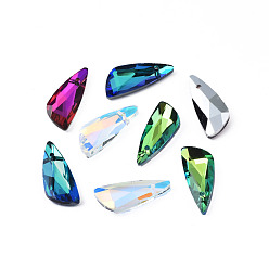 Mixed Color Pointed Back Glass Rhinestone Pendants, Faceted, Teardrop, Mixed Color, 130x78x24mm