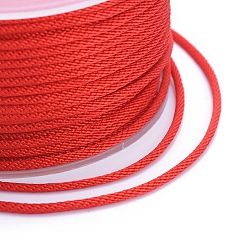 Красный Полиэстер плетеные шнуры, для изготовления ювелирных изделий из бисера, красные, 2 мм, около 21.87 ярдов (20 м) / рулон