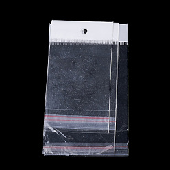 Прозрачный Жемчужная пленка OPP целлофановые пакеты, самоклеющаяся пломба, с отверстием для подвешивания, прямоугольные, прозрачные, 14x6 см, односторонняя толщина: 0.045 мм, внутренняя мера: 9x6 см