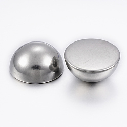 Stainless Steel Color 304 Stainless Steel Cabochon, Half Round/Dome, Stainless Steel Color, 25x13mm