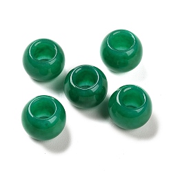 Malaysia Jade Natural Malaysia Jade Dyed European Beads, Large Hole Beads, Round, 12x9~9.5mm, Hole: 5.5~6mm