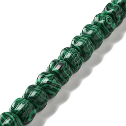 Malaquita Perlas de malaquita sintética hebras, calabaza, 10x14x12.5 mm, agujero: 1 mm, sobre 20 unidades / cadena, 7.72''~7.76'' (19.6~19.7 cm)