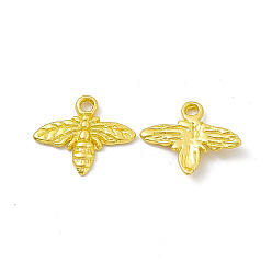 Matte Gold Color Rack Plating Alloy Charms, Cadmium Free & Lead Free & Nickle Free, Bee Charms, Matte Gold Color, 13.4x15.8x2mm, Hole: 1.5mm