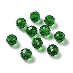 Dark Green Glass Imitation Austrian Crystal Beads, Faceted, Round, Dark Green, 11.5mm, Hole: 1.4mm