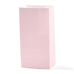 Pink Rectangle Kraft Paper Bags, None Handles, Gift Bags, Pink, 9.1x5.8x17.9cm