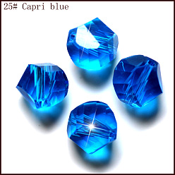 Dodger Azul Imitación perlas de cristal austriaco, aaa grado, facetados, polígono, azul dodger, 10 mm, agujero: 0.9~1 mm