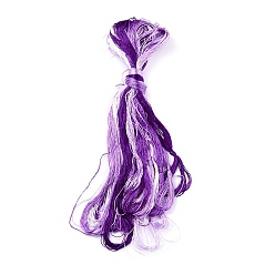 Violet Foncé Vrais fils à broder en soie, chaîne de bracelets d'amitié, 8 couleurs, dégradé de couleur, violet foncé, 1mm, 20 m / bundle, 8 bundles / set