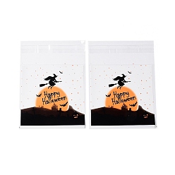 Sandy Brown Halloween Theme Plastic Bakeware Bag, with Self-adhesive, for Chocolate, Candy, Cookies, Square, Sandy Brown, 130x100x0.2mm, about 100pcs/bag