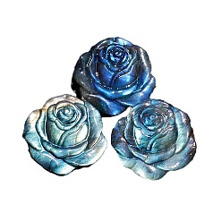 Лабрадорита Резные фигурки целебных роз из натурального лабрадорита, Украшения из камня с энергией Рейки, 38x35 мм