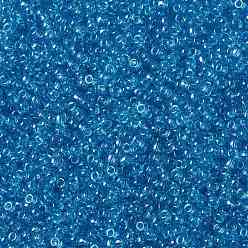 (RR1880) Прозрачный Синий Серый Золотой Блеск Миюки круглые бусины рокайль, японский бисер, 8/0, (rr 1880) прозрачный синий серо-золотой блеск, 3 мм, отверстие : 1 мм, Около 2111~2277 шт / 50 г
