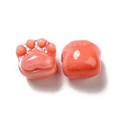 Coral Opaque Resin Beads, Claw, Coral, 14x15x13mm, Hole: 1.6mm