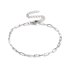 Stainless Steel Color 304 Stainless Steel Cable Chain Bracelet for Men Women, Stainless Steel Color, 6-7/8 inch(17.4cm)