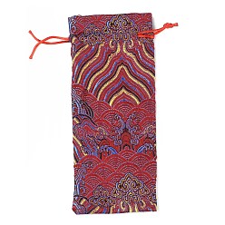 FireBrick Silk Pouches, Drawstring Bag, FireBrick, 19x7.5~8cm