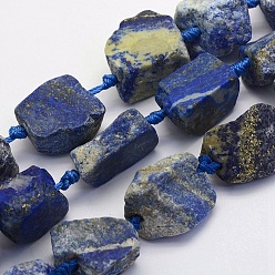 Lapis Lazuli Lapis-lazuli, brins de perles naturels , nuggets, 17~30.5x11~26x11~26mm, Trou: 2mm, Environ 16~19 pcs/chapelet, 15.7 pouce (40 cm)