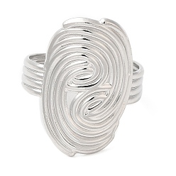Color de Acero Inoxidable 304 anillo de puño abierto de vórtice de acero inoxidable para mujer, color acero inoxidable, diámetro interior: 18 mm