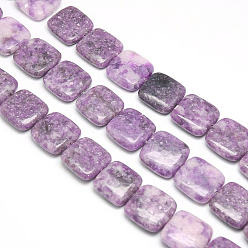 Lilac Jade Natural Lilac Jade Beads Strands, Flat Slice Square Beads, 20x20x6mm, Hole: 1mm, about 20pcs/strand, 15.74 inch