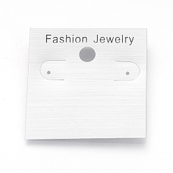 Gainsboro Plastic Earring Display Card, Rectangle, Gainsboro, Size: about 51mm long, 49mm wide.