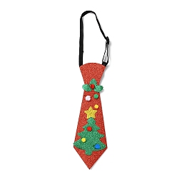 Christmas Tree Chistmas Theme Non-woven Fabrics Necktie, for Boy, with Elastic Band, Christmas Tree, Inner Diameter: 77~137mm