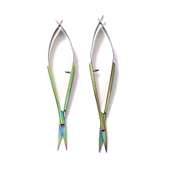 Rainbow Color 304 tijeras de manicura de acero inoxidable, tijera de cejas, recortador de cejas, color del arco iris, 12 cm