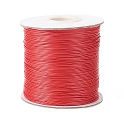 Rouge Foncé Cordon de polyester ciré, cordon perle, rouge foncé, 0.5mm, environ 169.51~174.98 yards (155~160m)/rouleau