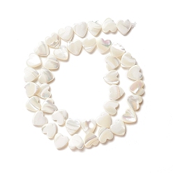 Seashell Color Natural Trochid Shell/Trochus Shell Beads, Peach Heart, Seashell Color, 10x10x2.5~3mm, Hole: 0.8mm, about 40pcs/strand, 15.75 inch(40cm)