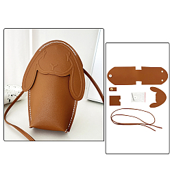 Camel Rabbit DIY PU Leather Phone Bag Making Kits, Camel, 18.5x14x5.5cm