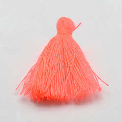 Light Coral Handmade Polycotton(Polyester Cotton) Tassel Decorations, Pendant Decorations, Light Coral, 29~35mm