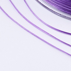 Violet Bleu Chaîne de cristal élastique plat, fil de perles élastique, pour la fabrication de bracelets élastiques, bleu violet, 1x0.5mm, environ 87.48 yards (80m)/rouleau