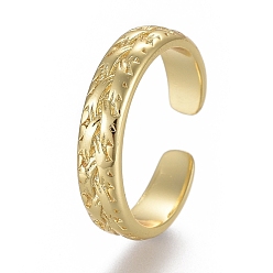 Golden Adjustable Brass Toe Rings, Open Cuff Rings, Open Rings, Textured, Golden, Size 4, Inner Diameter: 14.5mm