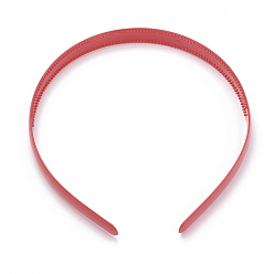 Red Hair Accessories Plain Plastic Hair Band Findings, with Teeth, Red, 114~120x12~12.5mm