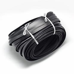 Black Leather Cords, Black, 10x2mm, about 50Yards/Bundle(150 Feet/Bundle)