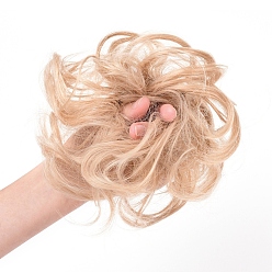 Сэнди Коричневый Наращивание синтетических волос булочка, женские шиньоны, волосы пончик прически хвост, термостойкое высокотемпературное волокно, песчаный коричневый, 15 см