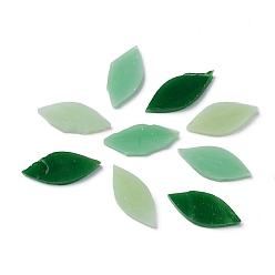 Verde Tejas de pétalo masaic, piezas de mosaico de hojas de vidrio, para manualidades de bricolaje artes de decoración del hogar, verde, 24.5~26x11~11.5x2.5~3 mm, sobre 40~41 unidades / bolsa