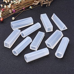 Blanc Moules en silicone moulés, moules de résine, pour la résine UV, fabrication de bijoux en résine époxy, formes géométriques, blanc, 49~50x12~15x11~15mm