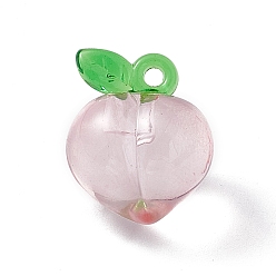 Thistle Transparent Resin Pendants, 3D Peach Charms, Thistle, 17.5x15x14mm, Hole: 1.8mm