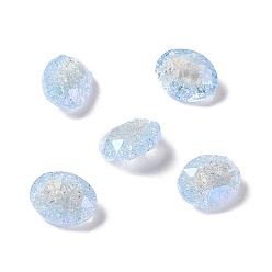 Zafiro Ligero Cabujones de diamantes de imitación de cristal estilo claro de luna crepitante, espalda y espalda planas, oval, zafiro luz, 10x8x4 mm