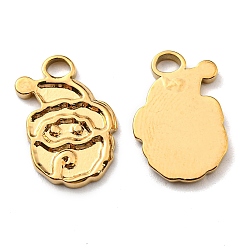 Golden Ion Plating(IP) 304 Stainless Steel Pendants, Christmas Theme, Santa Claus Charm, Golden, 15x11x1.5mm, Hole: 1.8x2.3mm