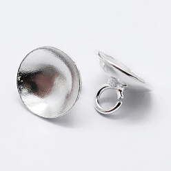 Argent 925 pendentif en argent sterling renfloue, pour les pendants de couverture de bulle de verre de globe, argenterie, 5.5x8mm, Trou: 2mm