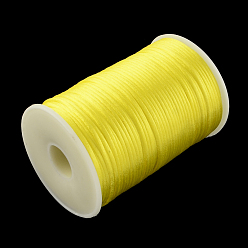 Yellow Polyester Cords, Yellow, 2mm, about 98.42 yards(90m)/roll
