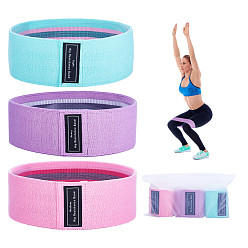 Mixed Color Resistance Loop Bands, Resistance Exercise Bands, for Home Fitness, Stretching, Strength Training, Pilates, Mixed Color, Green+Pink+Purple, 78x8.2cm, 3pcs/bag