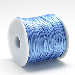 Bleu Bleuet Fil de nylon, corde de satin de rattail, bleuet, environ 1 mm, environ 76.55 yards (70m)/rouleau