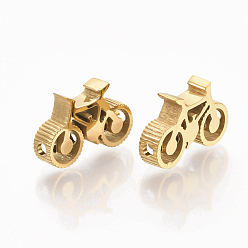 Golden 304 Stainless Steel Beads, Motorbike, Golden, 10x15.5x3.5mm, Hole: 1.6mm