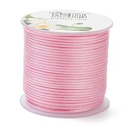 Ярко-Розовый Полиэстер плетеные шнуры, для изготовления ювелирных изделий из бисера, ярко-розовый, 1.5 мм, около 21.87 ярдов (20 м) / рулон