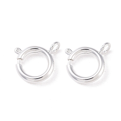 925 Sterling Silver Plated Eco-friendly Brass Spring Ring Clasps, Cadmium Free & Lead Free, Long-Lasting Plated, 925 Sterling Silver Plated, 11.4x13x2mm, Hole: 2.3mm, Inner Diameter: 7.5mm