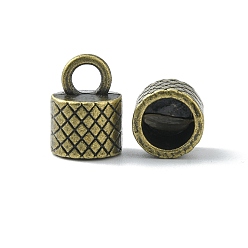 Bronze Antique Embouts cordon  en alliage de style tibétain, embouts, sans plomb, sans cadmium et sans nickel, bronze antique, 15x10.5x10.5mm, Trou: 4mm, environ362 pcs / 1000 g, diamètre intérieur: 8 mm