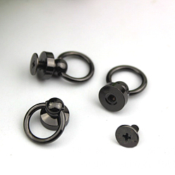 Gunmetal Alloy Round Head Screwback Button, with Screw, Button Studs Rivets for Phone Case DIY, DIY Art Leather Craft, Gunmetal, 2x1cm, Inner Diameter: 1cm