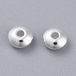 Silver 201 Stainless Steel Spacer Beads, Disc, Silver, 5x2.5mm, Hole: 1.5mm